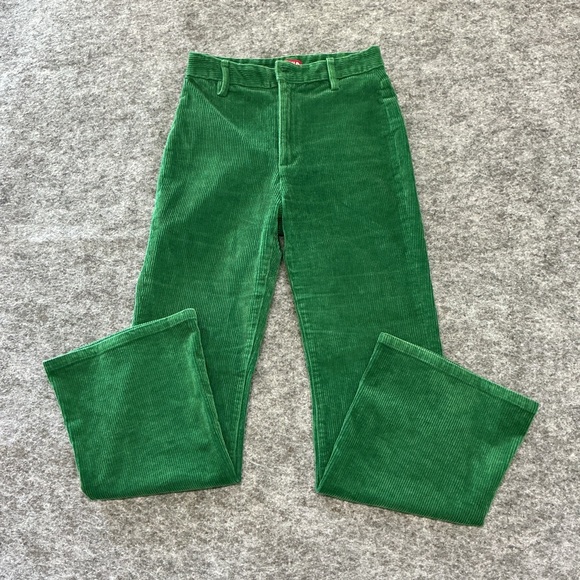 STAUD Pants - STAUD Green Corduroy Straight Leg Pants Size 26